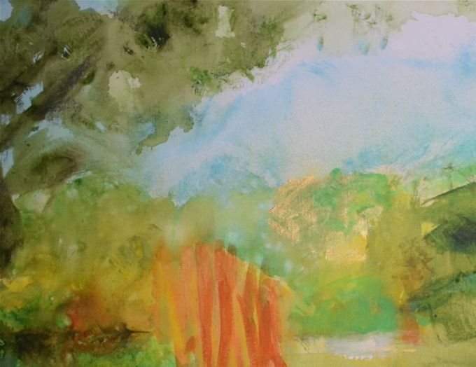 zauberhafte Uferlandschaft, 75 x 57 cm, Acryl auf Leinwand, 2019